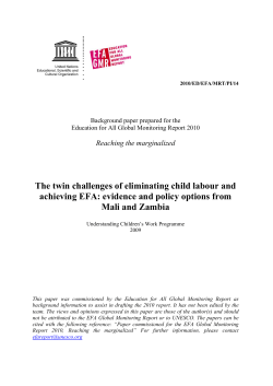 The Twin challenges of eliminating child labour and