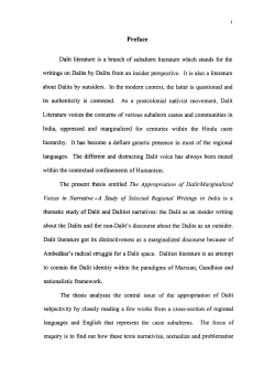 Preface Dalit literature is a branch of subaltern