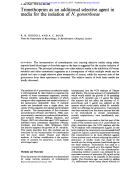 Trimethoprim as an additional selective agent in media for the