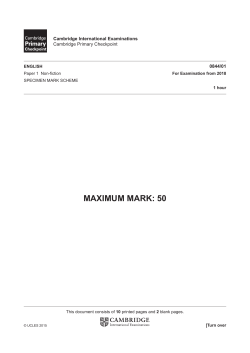 English - Specimen paper 1 - Mark scheme - 2018