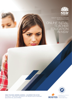 Online initial teacher education Online Initial Teacher Education in