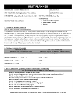 Unit 3 - Working Conditions Then and Now