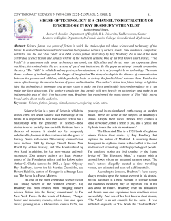 contemporary research in india (issn 2231