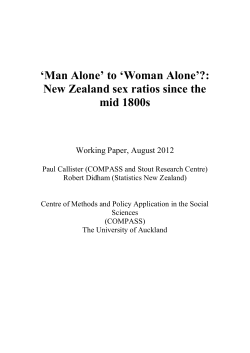 New Zealand sex ratios since the mid 1800s