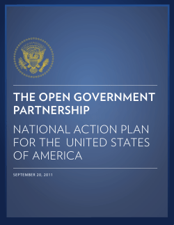 First National Action Plan - Open Government Partnership