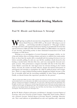 Historical Presidential Betting Markets