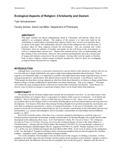 Ecological Aspects of Religion: Christianity and Daoism