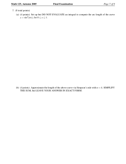 Math 125, Autumn 2005 Final Examination Page 7 of 9 7. (8 total