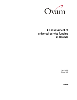An assessment of universal service funding in Canada