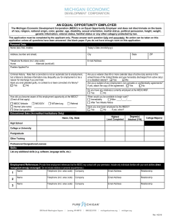 Employment Application - Michigan Economic Development