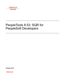 PeopleTools 8.53: SQR for PeopleSoft Developers