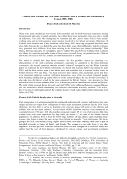 Catholic Irish Australia and the Labour Movement: Race in Australia