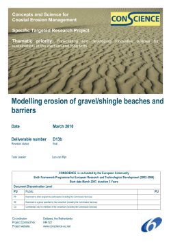 Modelling erosion of gravel/shingle beaches and barriers