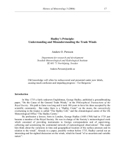 Hadley`s Principle: Understanding and Misunderstanding the Trade