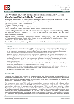 The Prevalence of Obesity among Subjects with