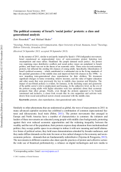 The political economy of Israel`s `social justice` protests: a class and