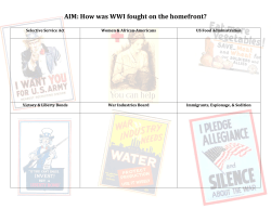 AIM: How was WWI fought on the homefront?