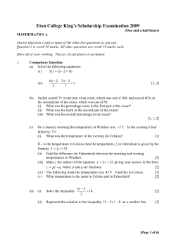 Maths A - Eton College