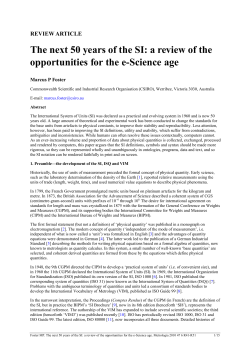 The next 50 years of the SI: a review of the opportunities for the e