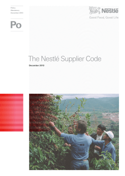 The Nestl&eacute; Supplier Code