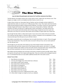 The Blue Whale - English Worksheets Land