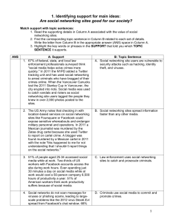 1. Identifying support for main ideas: Are social networking sites