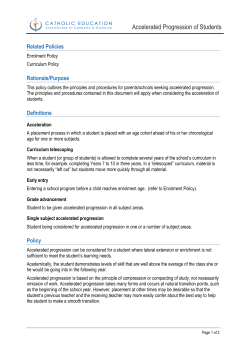 Accelerated Progression of Students