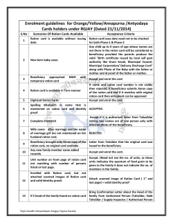 Enrollment Guidelines - Rajiv Gandhi Jeevandayee Arogya Yojana
