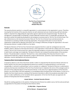 Executive Succession Plan TFTCC - The First Tee of Central Coast
