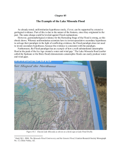 The Example of the Lake Missoula Flood
