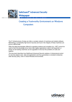 SafeGuard &reg; Advanced Security Advanced Security