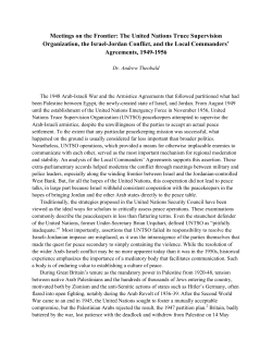 Meetings on the Frontier: The United Nations Truce Supervision