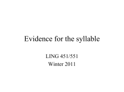 Evidence for the syllable