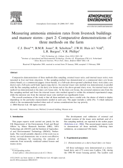 Measuring ammonia emission rates from livestock buildings and