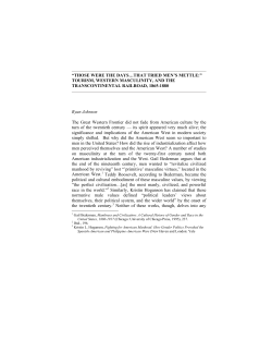 Tourism, Western Masculinity, and the transcontinental Railroad, 1865