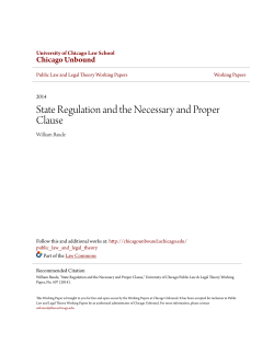 State Regulation and the Necessary and Proper Clause