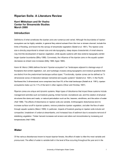 Riparian Soils: A Literature Review