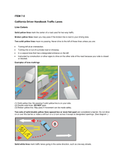 ITEM 7-5 California Driver Handbook Traffic Lanes