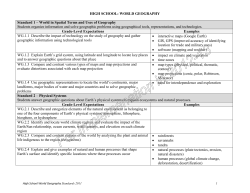 HIGH SCHOOL: WORLD GEOGRAPHY Standard 1 &ndash; World in