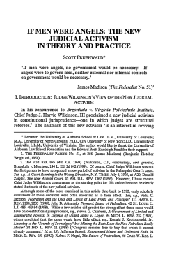If Men Were Angels: The New Judicial Activism in Theory and Practice