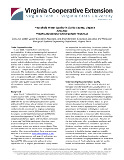 Household Water Quality in Clarke County, Virginia