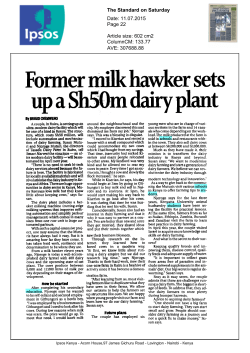 up a Sh50m dairy plant
