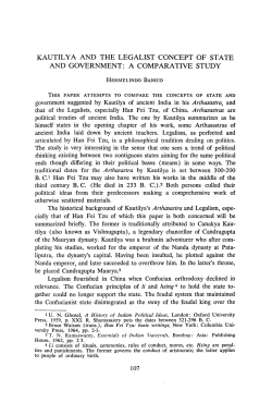 Kautilya and the legalist concept of state and government