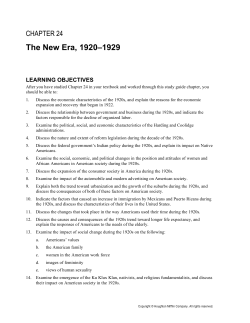 The New Era, 1920&ndash;1929