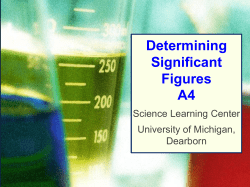 Significant Figures - University of Michigan