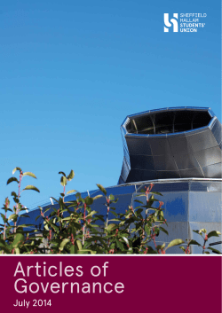Articles of Governance - Sheffield Hallam Students` Union