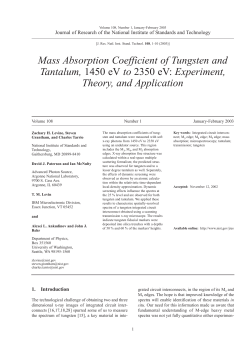 Mass Absorption Coefficient of Tungsten and