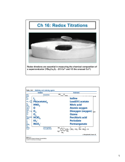Ch 16: Redox Titrations