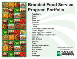 Branded Food Service Program Portfolio - Farner