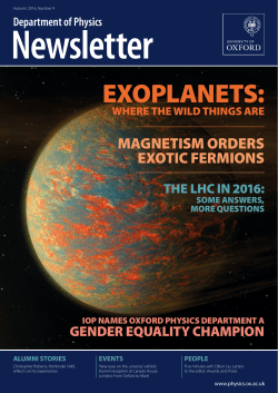 EXOPLANETS: - Oxford Physics